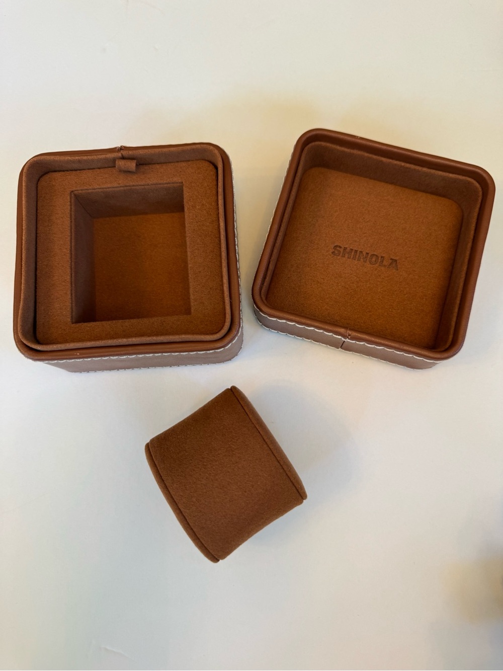 Shinola Detroit Brown Leather Empty Watch Box - Picture 5 of 5